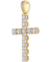 Diamond Cross Pendant (2-1/2 ct. t.w.) in 10k Gold & White Gold