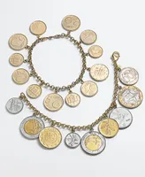 Vermeil Bracelet, Lira Coins Charm Bracelet