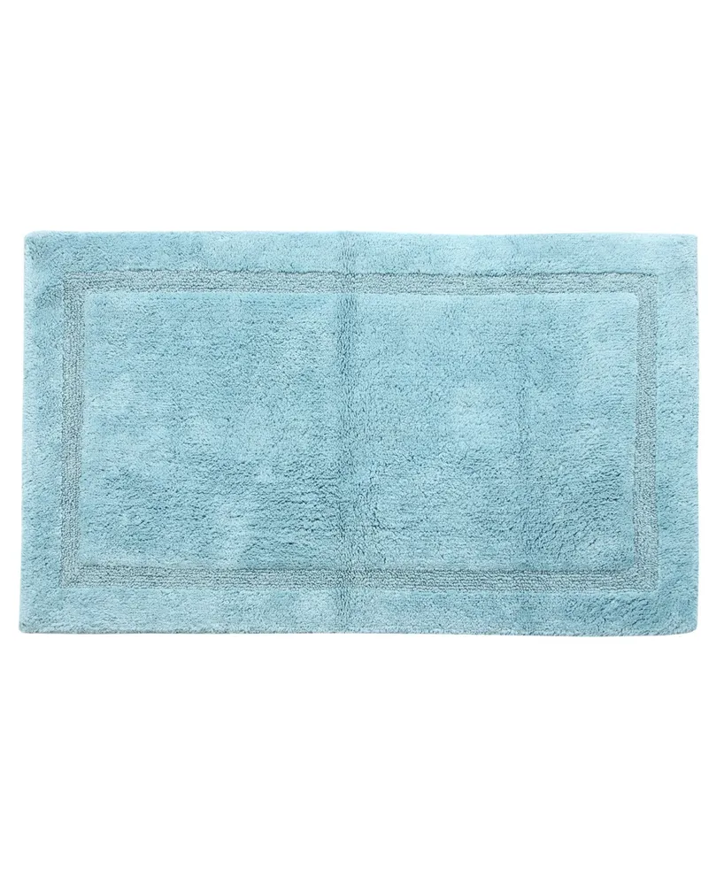 Saffron Fabs Regency 36 x 24 Non-Skid Cotton Bath Rug - White