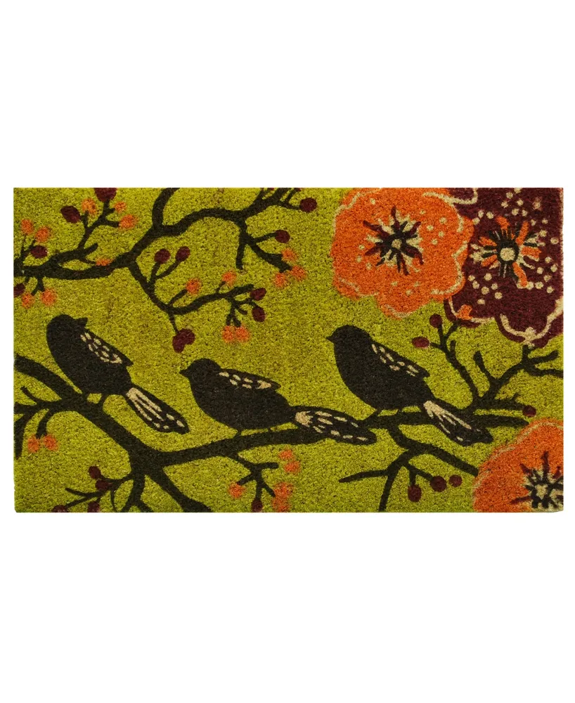 Home & More Birds in a Tree Coir/Vinyl Doormat, 17" x 29"