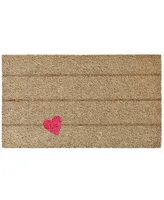 Home & More Pink Heart Coir/Vinyl Doormat, 17" x 29"