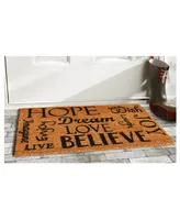 Home & More Hope Dream Believe Coir/Vinyl Doormat, 17" x 29"