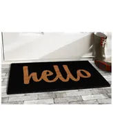 Home & More Hello Script Coir/Vinyl Doormat