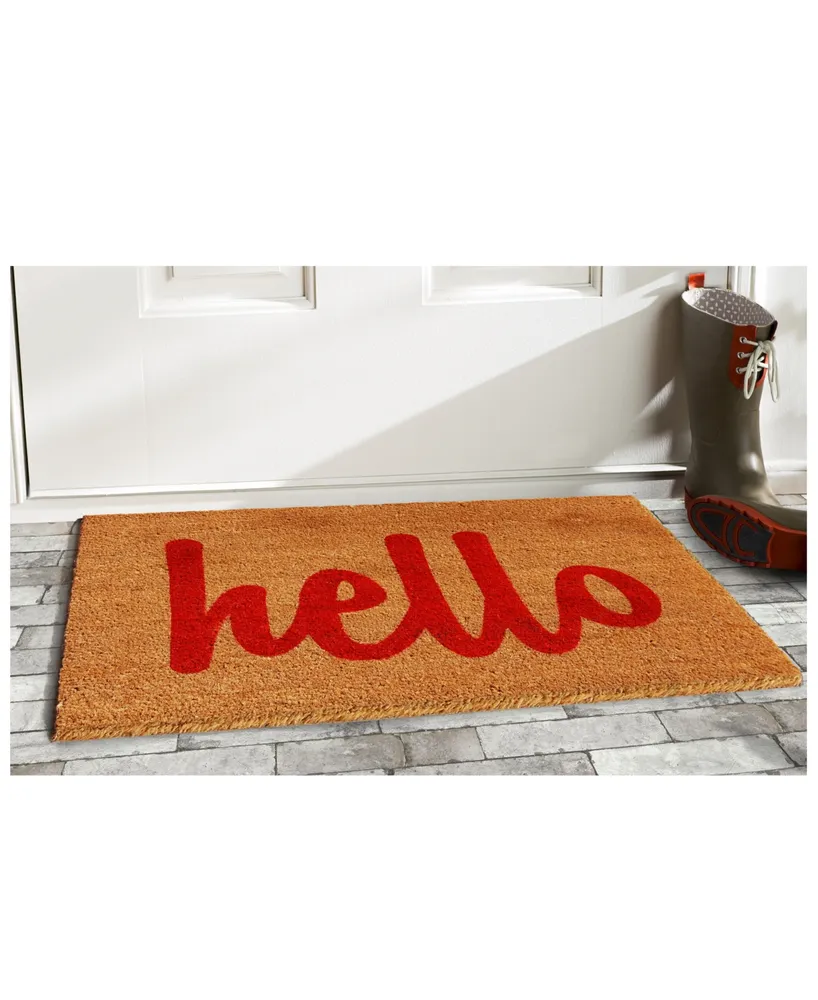 Home & More Hello Script Coir/Vinyl Doormat