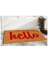 Home & More Hello Script Coir/Vinyl Doormat