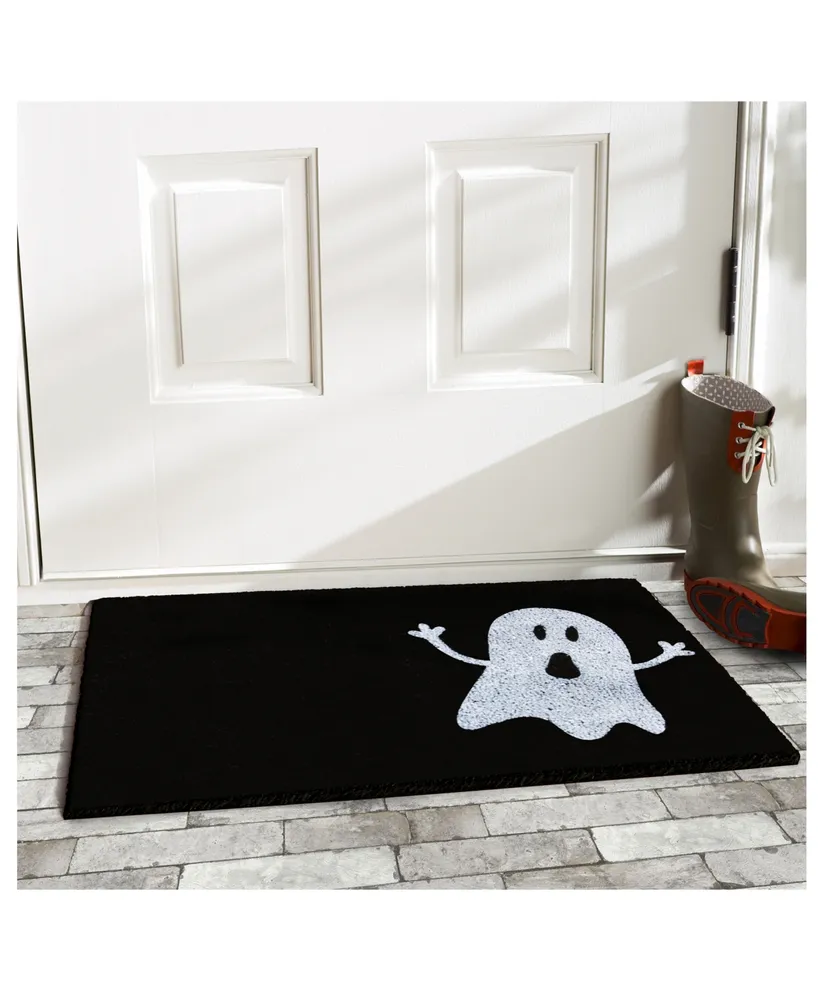 Home & More Ghost Halloween Coir/Vinyl Doormat, 17" x 29"