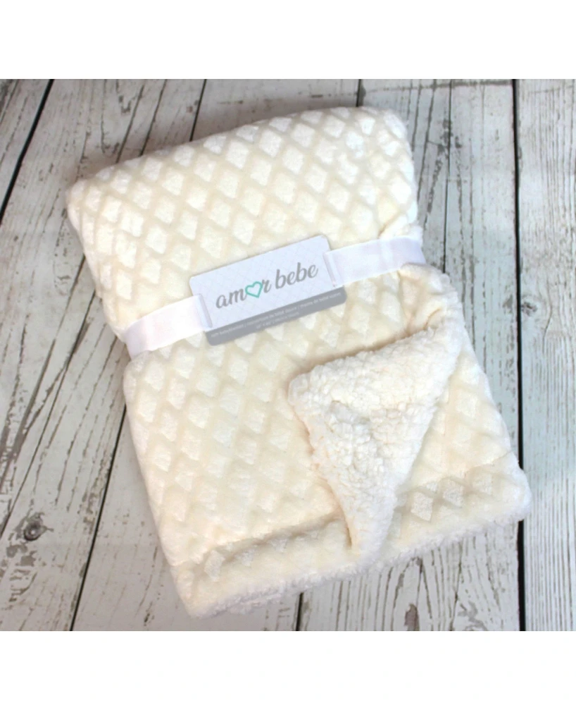 3 Stories Trading Diamond Plush Sherpa Baby Blanket