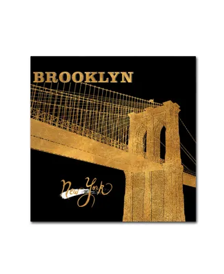 Lisa Powell Braun 'Brooklyn Bridge' Canvas Art - 14" x 14" x 2"