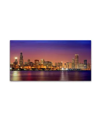 Mike Jones Photo 'Chicago Dusk full skyline' Canvas Art