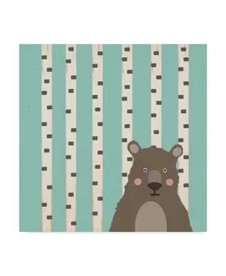 Tammy Kushnir 'Bear with Birch Trees' Canvas Art - 14" x 14" x 2"