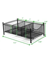 Mind Reader 3 Compartment Metal Mesh Storage Baskets Organizer, Home, Office, Kitchen, Bathroom