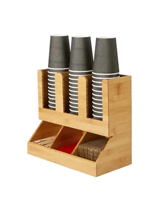 Mind Reader 6 Compartment Upright Coffee Condiment and Cup Storage Organizer