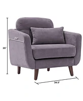Elle Decor 24" Mid-Century Modern Chloe Armchair