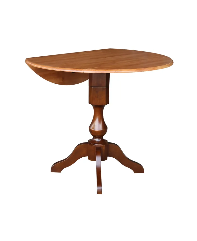 International Concept 42" Round Dual Drop Leaf Pedestal Table