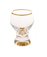 Classic Touch Set of 6 Liquor Glasses with Stem and Rim