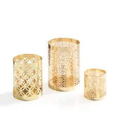 Danya B. Set of 3 Filigree Candleholder Hurricanes