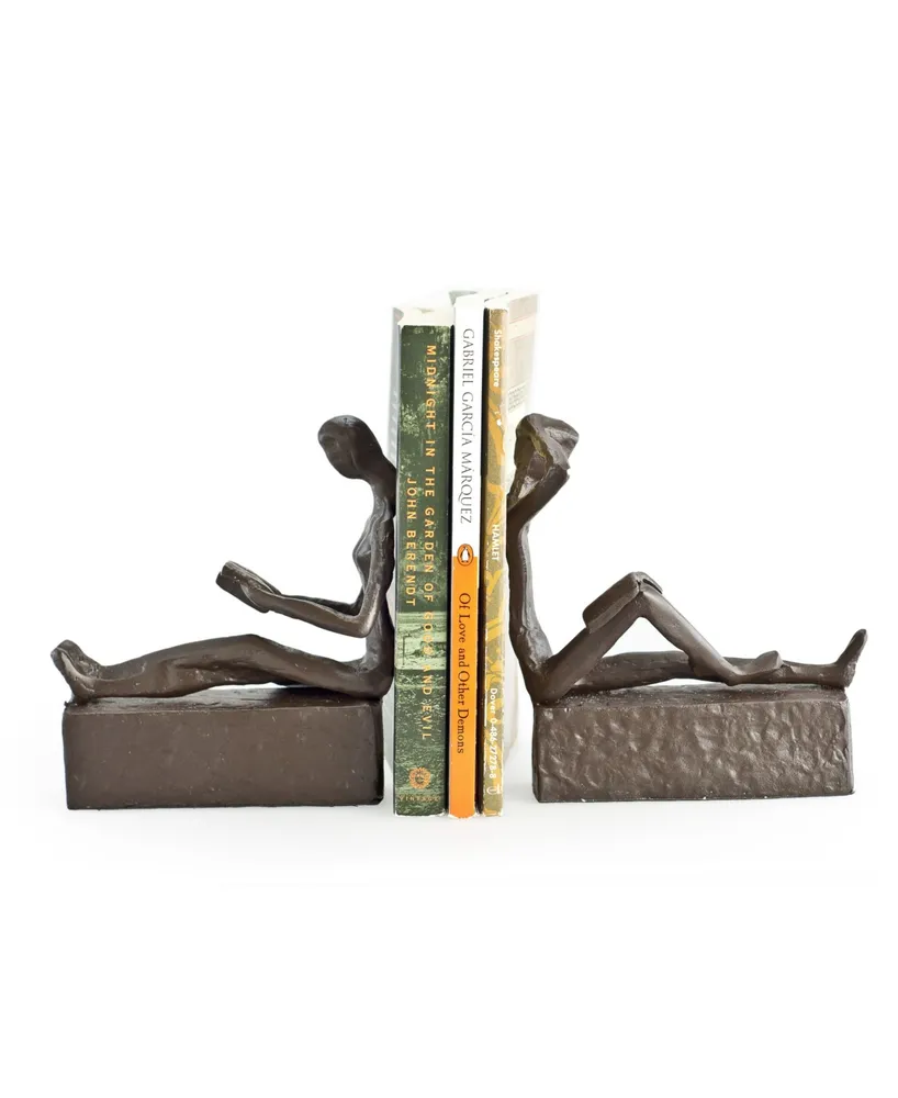 Danya B. Man and Woman Reading Metal Bookend Set