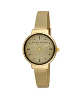 Laura Ashley Spray Gold Mesh Powered Glitz Dial Watch