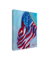 Marnie Bourque 'Long may she wave' Canvas Art - 19" x 14" x 2"