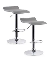 Leick Home Adjustable Swivel Stool with Chrome Base, Set of 2, Gray