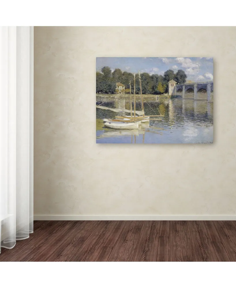 Monet 'The Argenteuil Bridge' Canvas Art - 32" x 24" x 2"