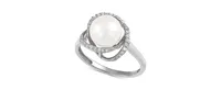 Honora Cultured Freshwater Pearl (8mm) & Diamond (1/8 ct. t.w.) Ring 14k Gold