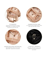 Jbw 10 Yr Anniversary Women's Olympia Diamond (1/5 ct.t.w.) 18K Rose Gold Plated Watch