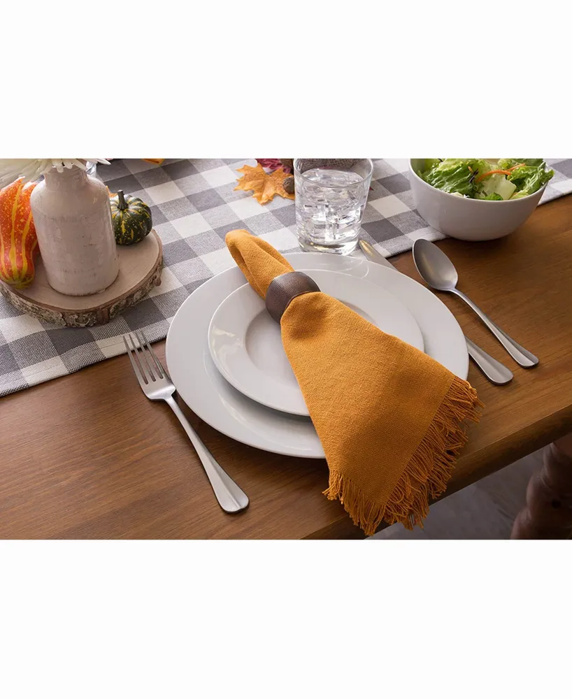 Solid Pumpkin Spice Heavyweight Fringed Napkin Set of 6