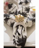 Gold Pineapple Napkin Ring Set of 4