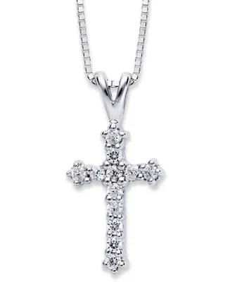 Diamond Cross 18" Pendant Necklace (1/10 ct. t.w.) 14k Gold