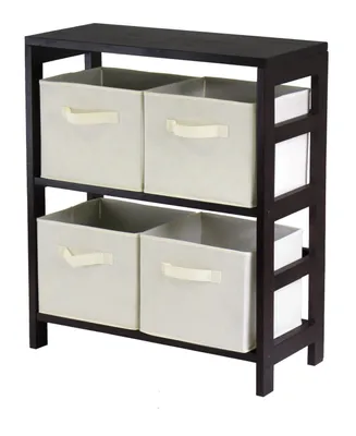Winsome Capri -Section M Storage Shelf with Foldable Fabric Baskets
