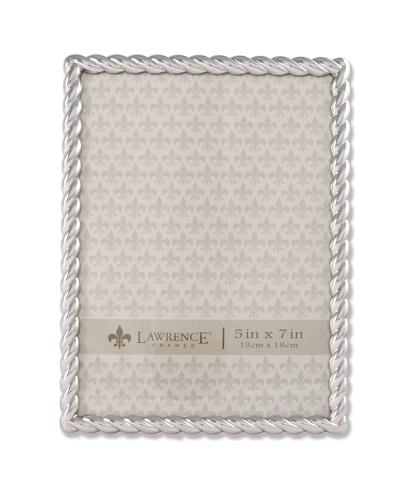 Lawrence Frames 710057 Silver Metal Rope Picture Frame - 5" x 7"