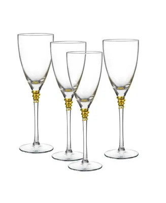 Qualia Glass Helix Gold Goblets, Set Of 4