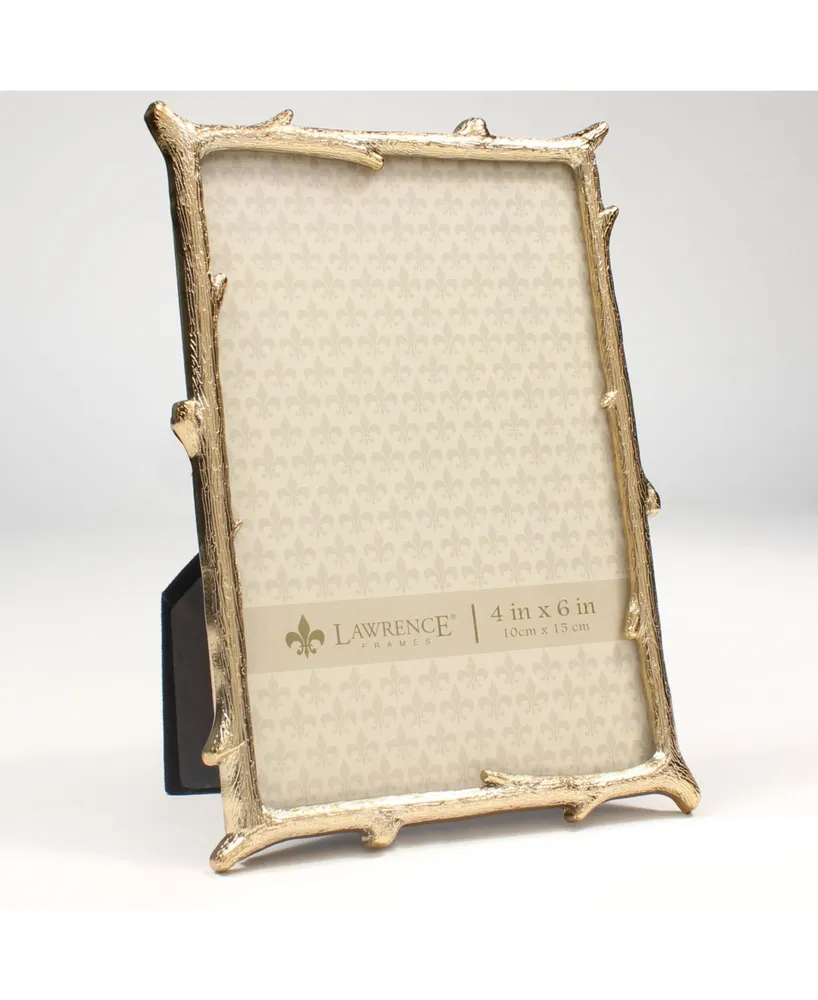 Lawrence Frames Gold Metal Picture Frame with Natural Branch Design - 5" x 7"