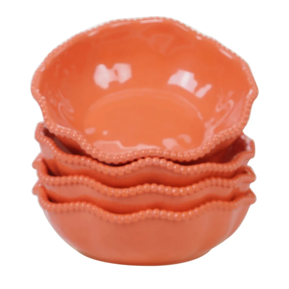 Red Plastic 4-Piece Bowl Set