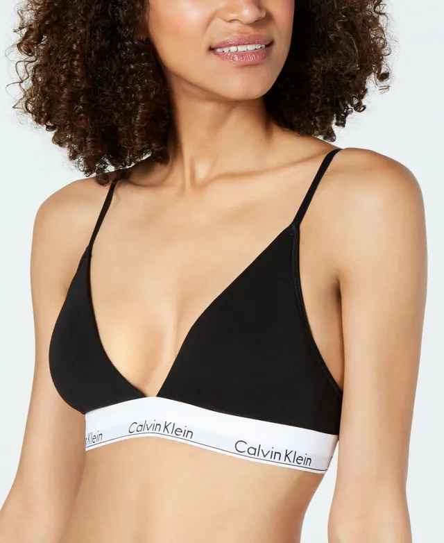 Calvin Klein Women's Linear Lace Lightly Lined Triangle Bra QF6951 - Macy's