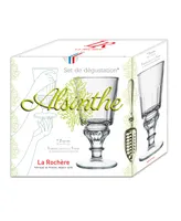 La Rochere 10 oz Absinthe Glasses with Spoon and Recipe - Set of 2