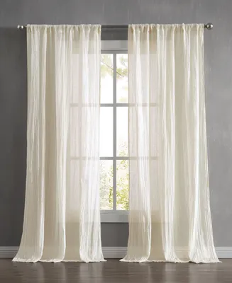 French Connection Charter Crushed 100" x 84" Rod Pocket Window Curtain Pairs