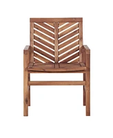 Patio Wood Chairs, Set Of 2