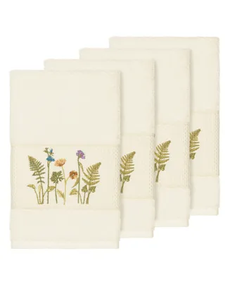 Linum Home Turkish Cotton Serenity 4-Pc. Embellished Hand Towel Set