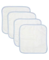3 Stories Trading Solid Bath Washcloth with Striped Piping