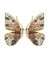 Noir Multi-Colored Cubic Zirconia Butterfly Wing Stud Earring