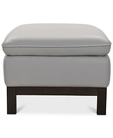 Closeout! Virton 24" Leather Ottoman, Created for Macy's