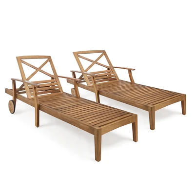 Perla Outdoor Chaise Lounge (Set of 2)