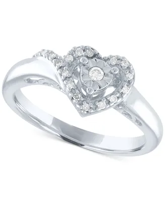 Diamond Heart Promise Ring (1/10 ct. t.w.) Sterling Silver