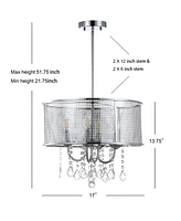 Jonathan Y Avah 17" Adjustable Led Drop Pendant