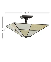 Jonathan Y Juliana 15.7" Tiffany-Style Led Semi-Flush Mount