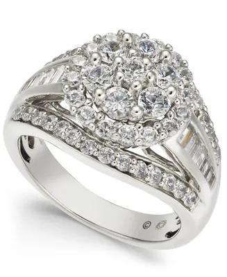 Diamond Cluster Engagement Ring (2 ct. t.w.) in 14k White Gold