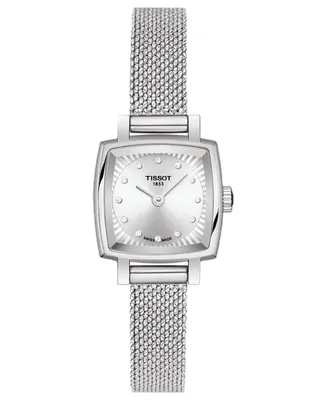 Tissot Women's Swiss T-Lady Lovely Diamond Accent Stainless Steel Mesh Bracelet Watch 20mm