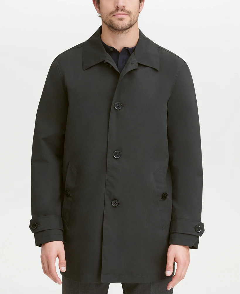 Cole Haan Men's Button-Front Water Resistant Rain Coat